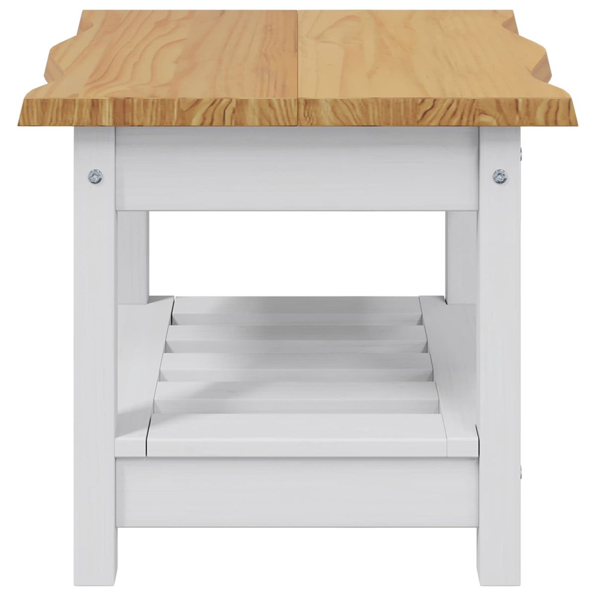 Side Table EKAI 50 x 50 x 45.5 cm Solid Pine Wood White