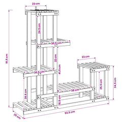 vidaXL Plant Stand White 93.5 x 25 x 91.5 cm Solid Acacia Wood 6