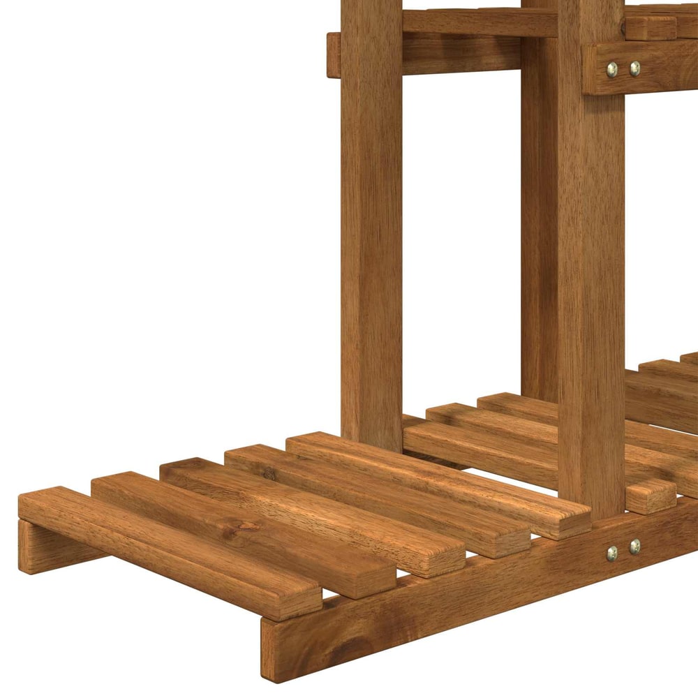 vidaXL Plant Stand Natural 68 x 23.5 x 140 cm Solid Acacia Wood 4
