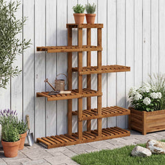 vidaXL Plant Stand Solid Acacia Wood Natural Depth 25 cm