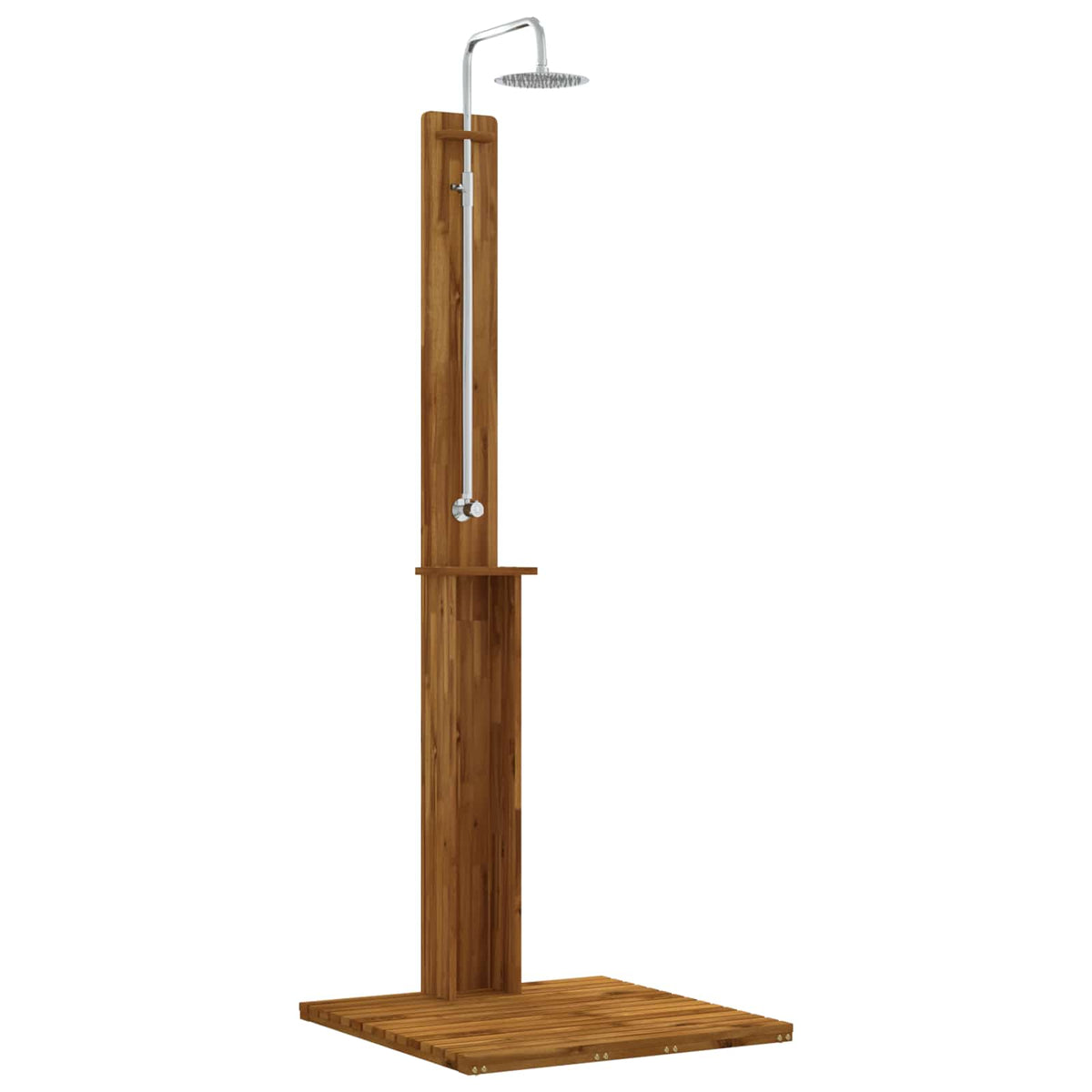 Outdoor Shower 217 cm Solid Acacia Wood and Stainless Steel Natural 75 cm 217 cm 74 cm
