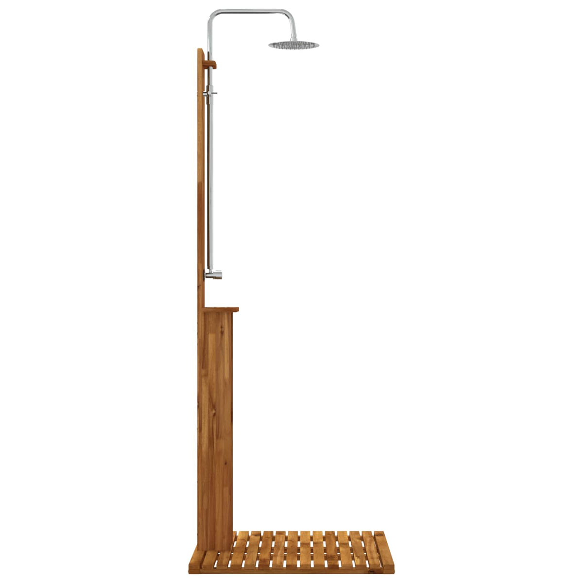 Outdoor Shower 217 cm Solid Acacia Wood and Stainless Steel Natural 75 cm 217 cm 74 cm