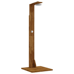 Outdoor Shower 219 cm Solid Acacia Wood and Stainless Steel Natural