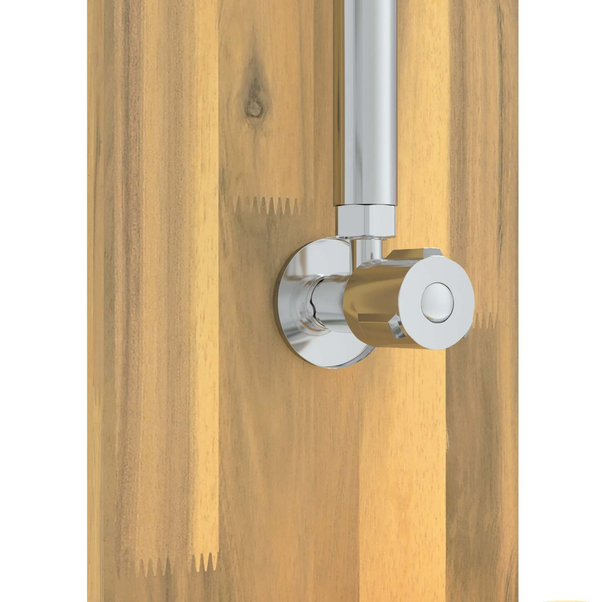 Outdoor Shower 217 cm Solid Acacia Wood and Stainless Steel Whitewash 24 cm 257 cm 51 cm