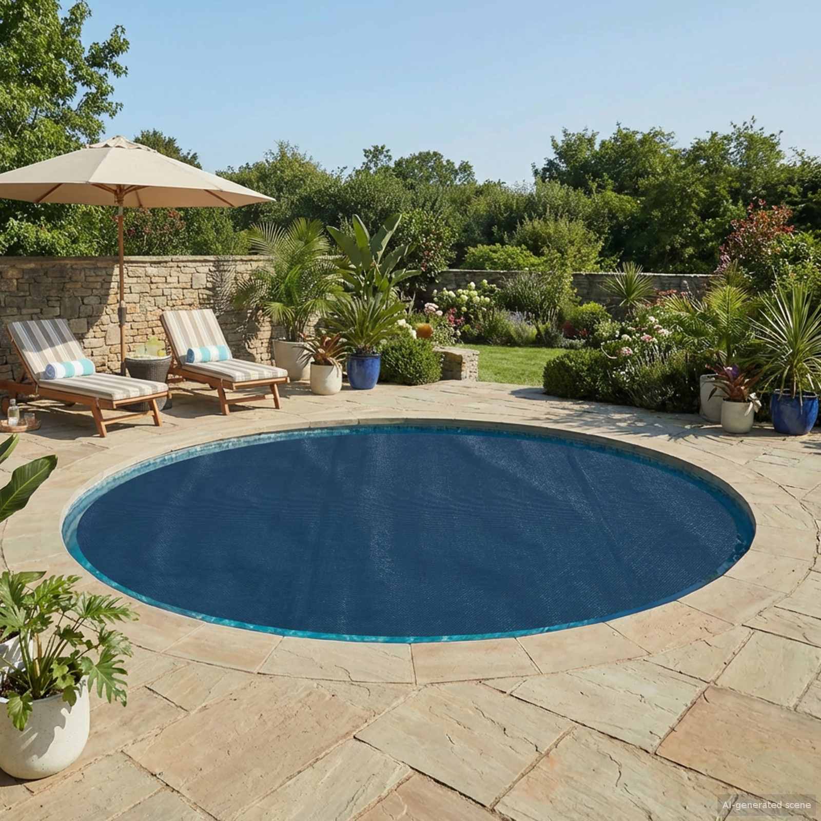 vidaXL Solar Pool Cover Extra Heavy Ø 300 cm 400 μm Round PE 1