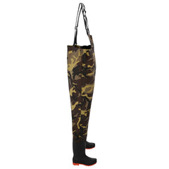 vidaXL Chest Waders with Boots PVC Coated Polyester Size 38 Camouflage 3