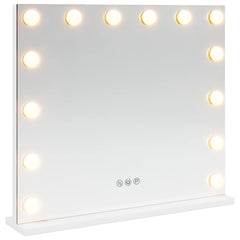 vidaXL LED Vanity Mirror White 50 x 10 x 44 cm Glass and Steel 2