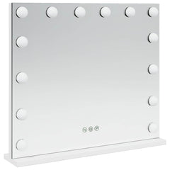 vidaXL LED Vanity Mirror White 50 x 10 x 44 cm Glass and Steel 4