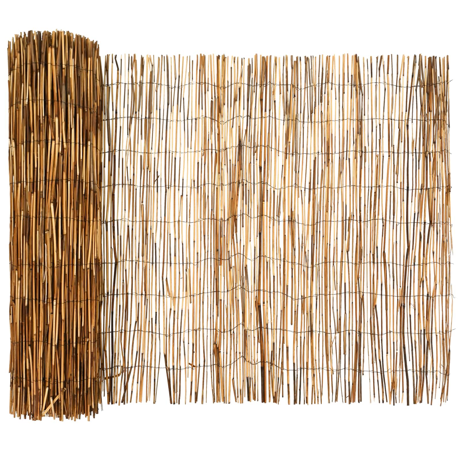 vidaXL Garden Fence Carbonized 600 x 90 cm Reed 2