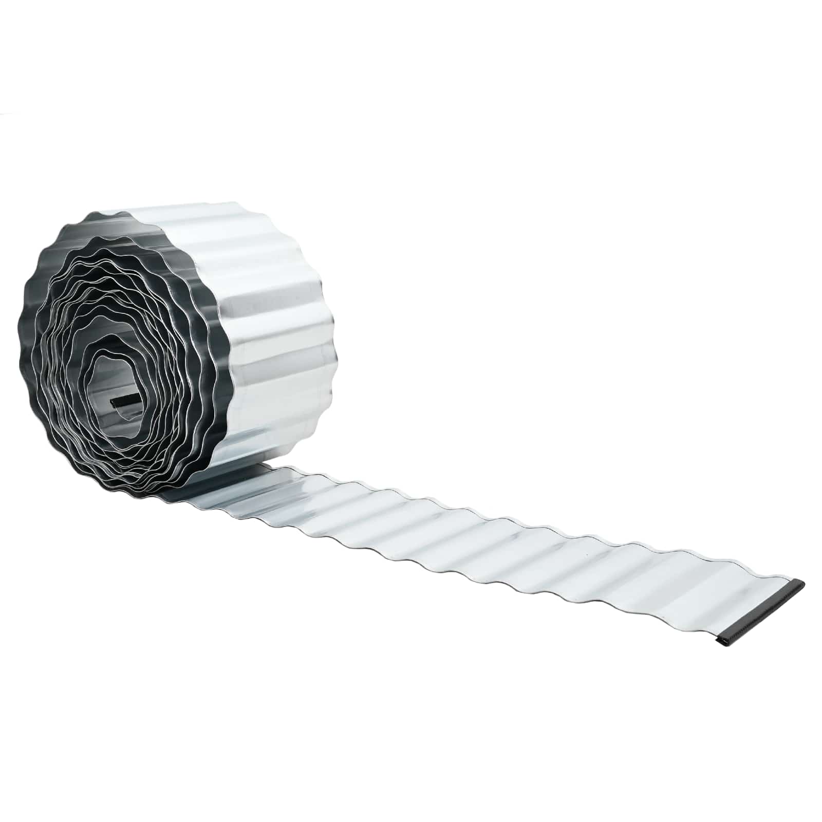 vidaxl Lawn Edging 20 m x 15 cm Galvanised Steel Silver 2