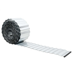 vidaxl Lawn Edging 20 m x 15 cm Galvanised Steel Silver 2
