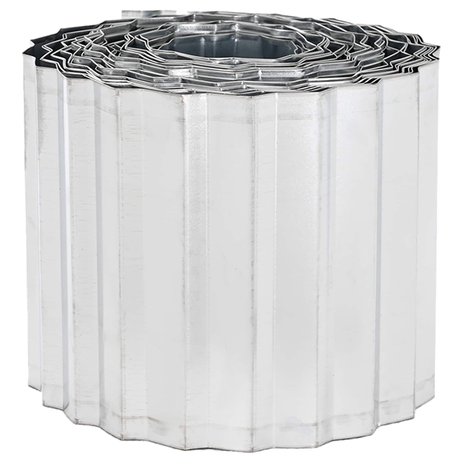 vidaxl Lawn Edging 10 m x 30 cm Galvanised Steel Silver 4