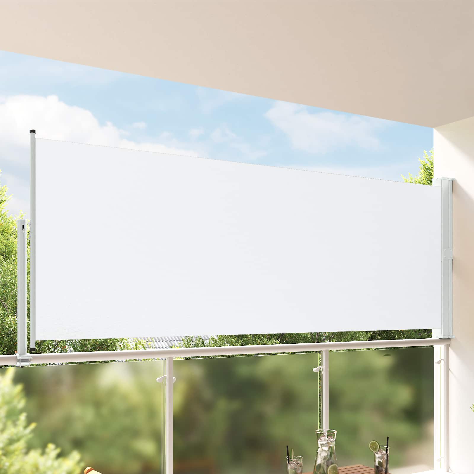 vidaXL Side Awning 160 x 300 cm 100% polyester iron steel Rectangular 1