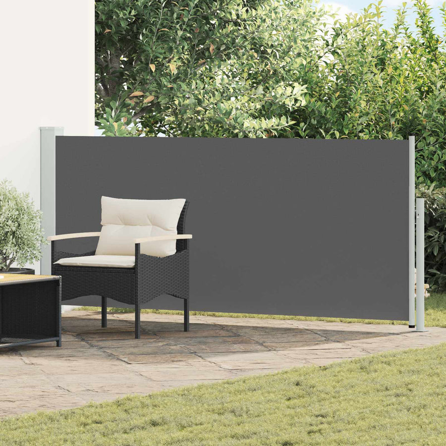 Retractable Side Awning 117x314 cm Drop 300 cm Width 117 cm Anthracite