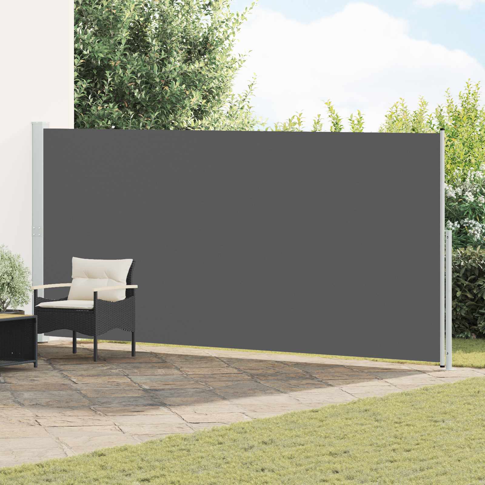 vidaXL Retractable Side Awning 180 x 500 cm 100% polyester iron steel 1
