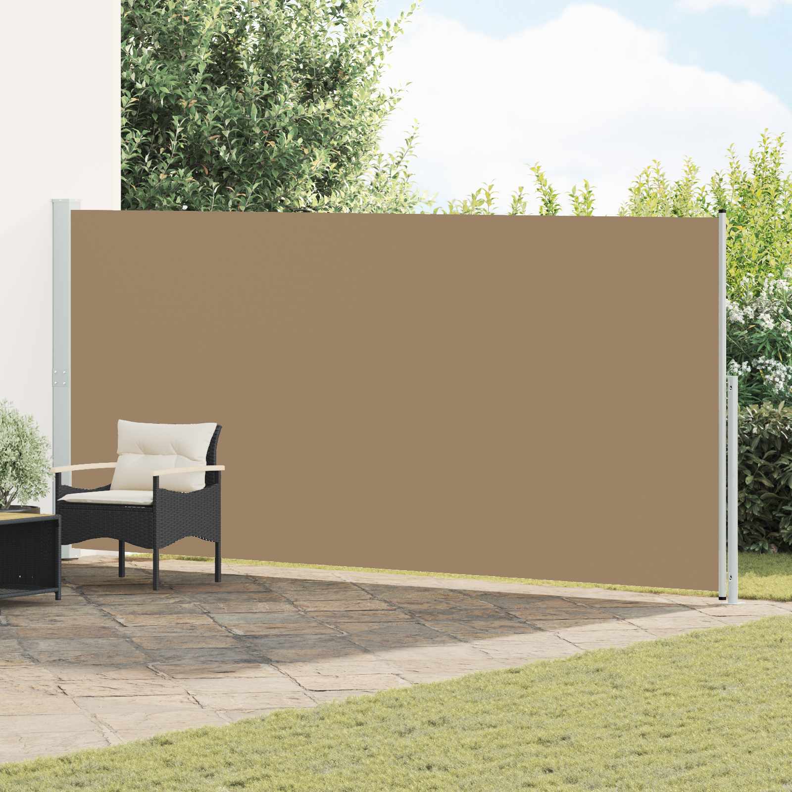 vidaXL Retractable Side Awning 200 x 600 cm Polyester Rectangular 1