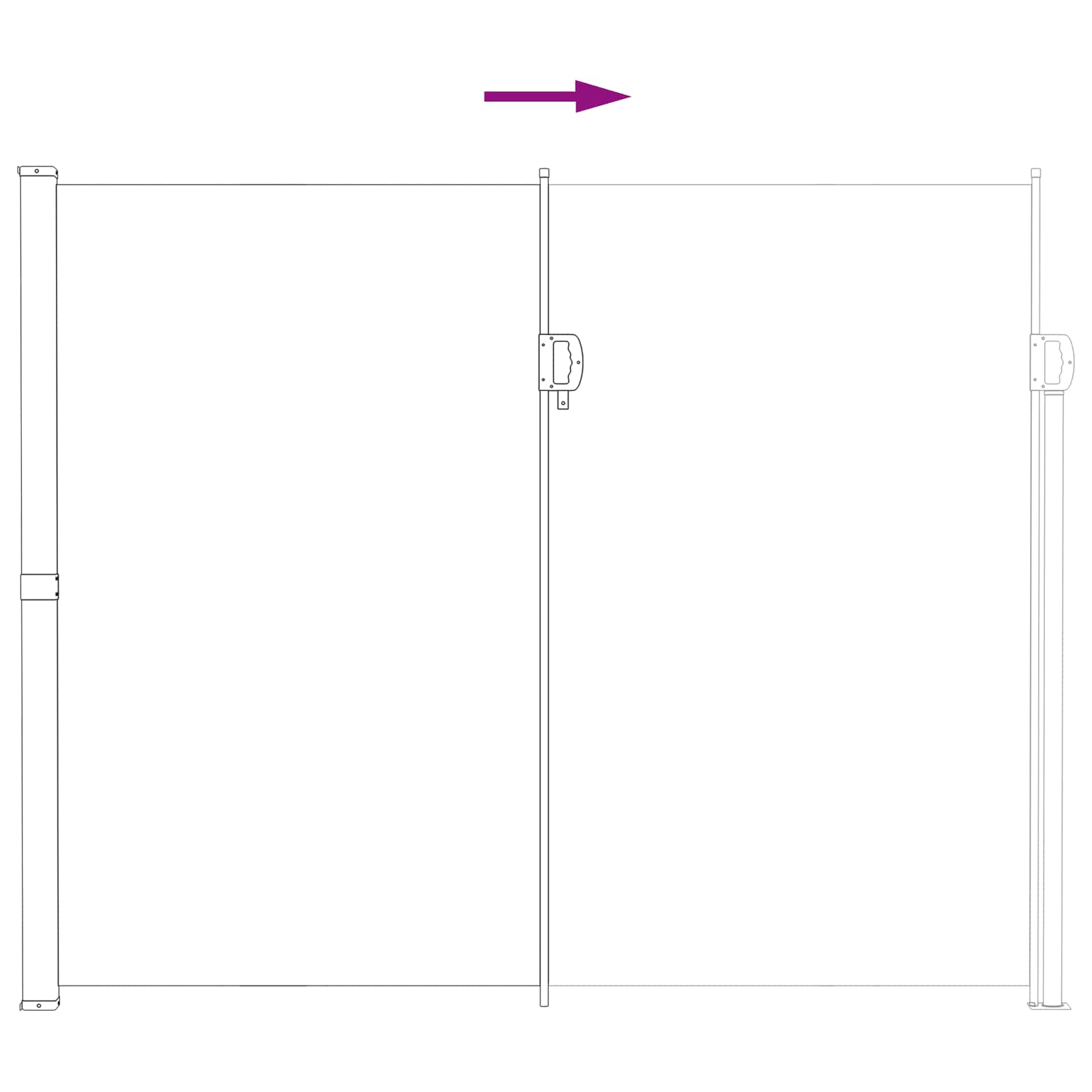 vidaXL Retractable Side Awning 600 x 220 cm Polyester Rectangular Grey 6