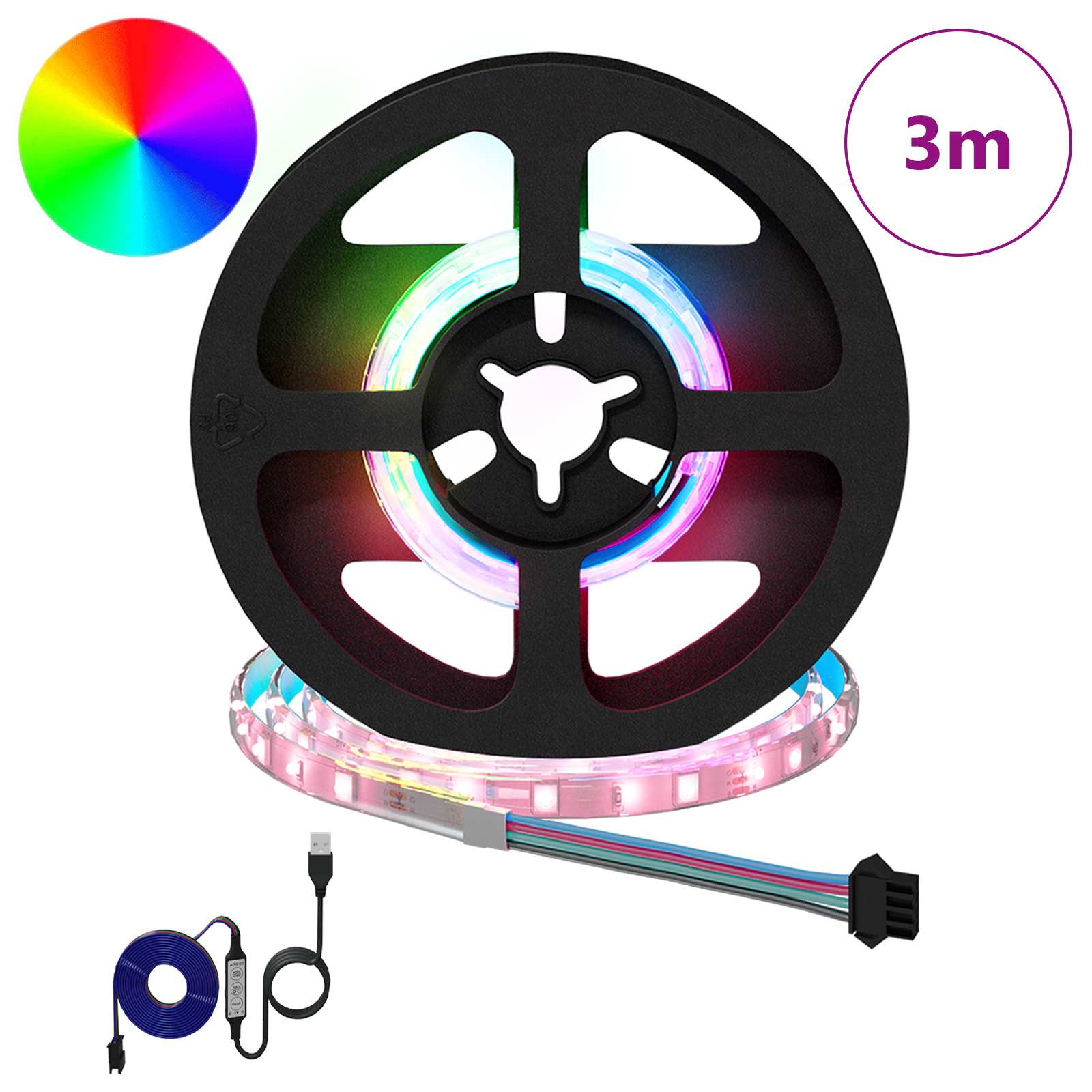 vidaXL LED Strip 12 pcs Black and Transparent Copper and Plastic 2
