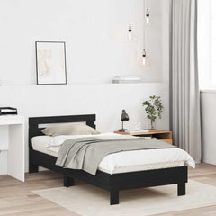 Bed Frame 80 x 200 cm Engineered Wood Black oak