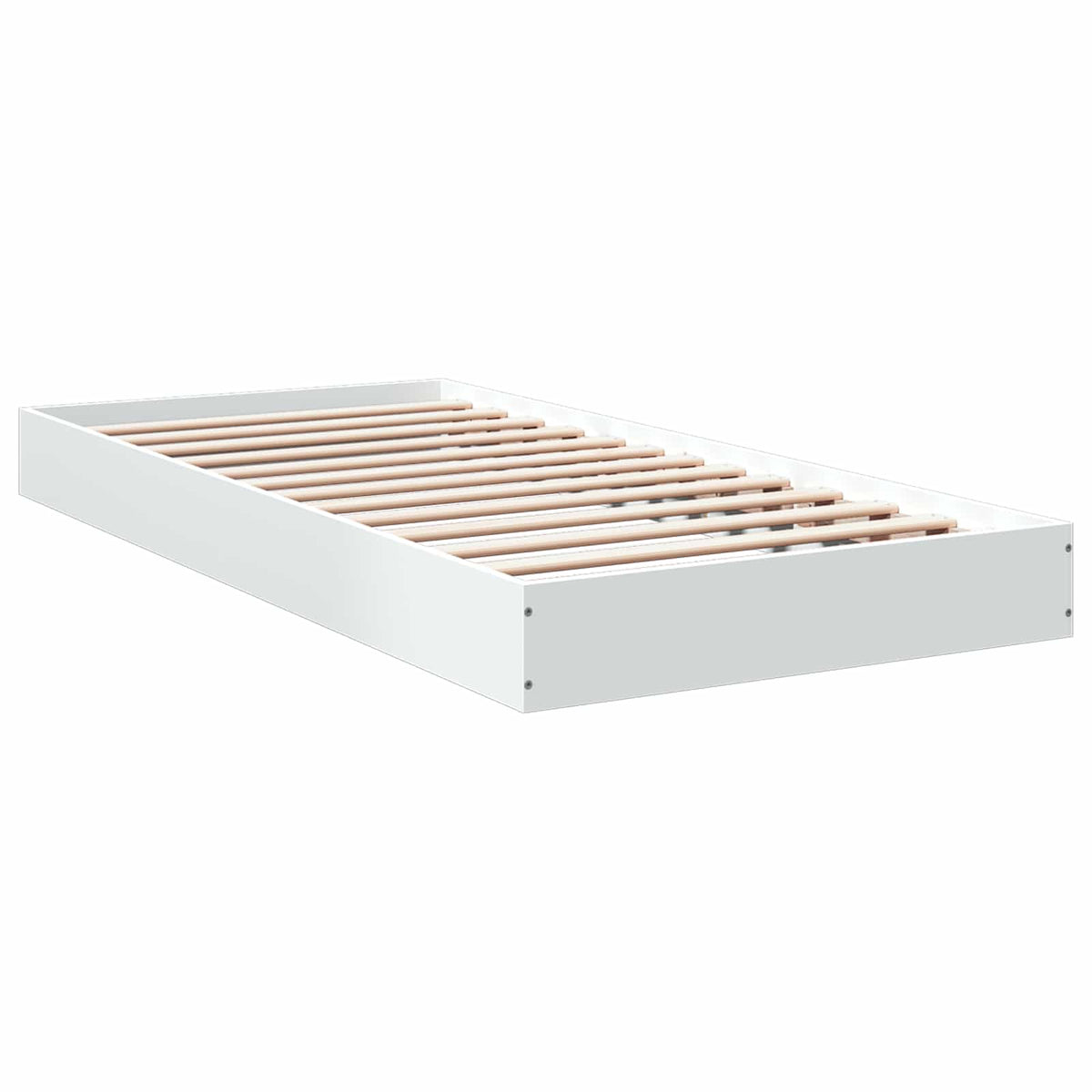 Bed Frame without Mattress Engineered Wood Length 200 cm Height 17 cm White 80 cm