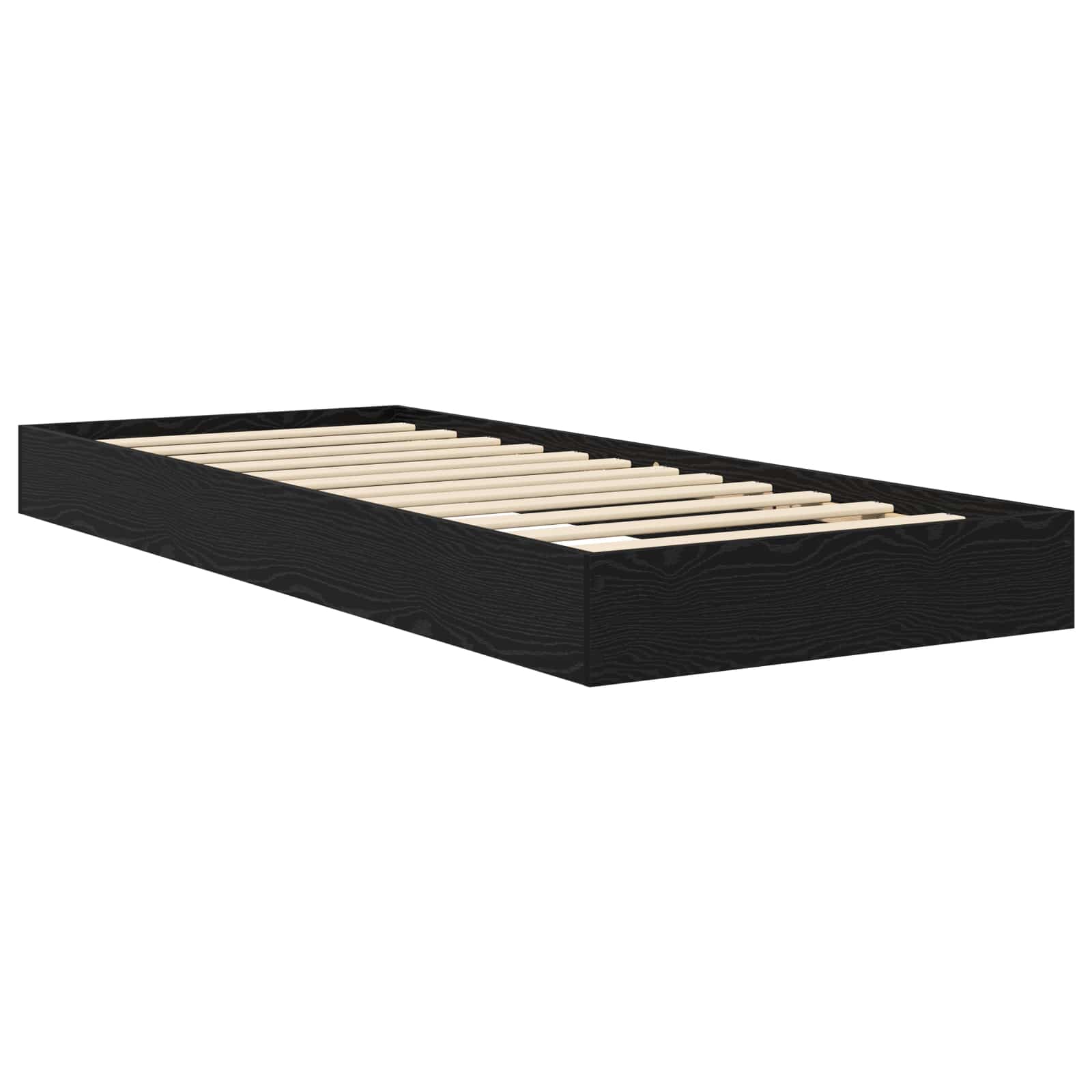 vidaXL Floor Bed Frame Black Oak 80 x 200 cm Engineered Wood 3