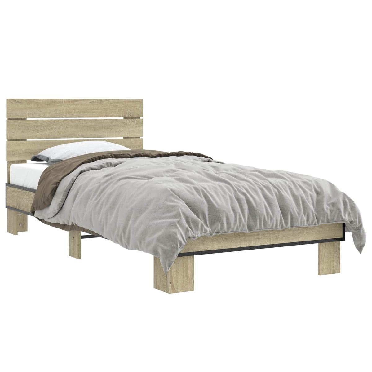 Bed Frame with Headboard 80 x 200 cm Engineered Wood Sonoma oak
