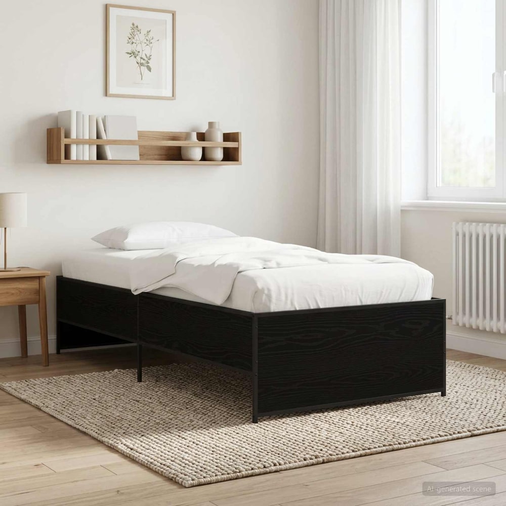 vidaXL Bed Frame Black Oak 80 x 200 cm Engineered Wood 1