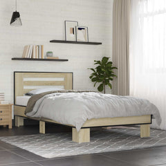 Bed Frame with Headboard 80 x 200 cm Engineered Wood Sonoma oak