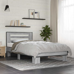 Bed Frame with Headboard 80 x 200 cm Engineered Wood Grey Sonoma