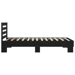 Bed Frame with Headboard 80 x 200 cm Engineered Wood Black oak