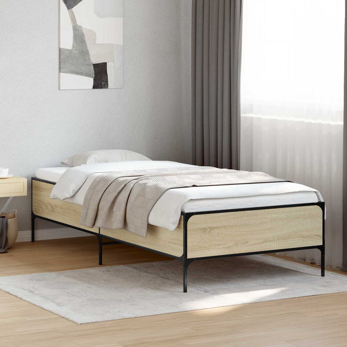 Bed Frame without Mattress Height 44 cm Length 200 cm Sonoma Oak 80 cm