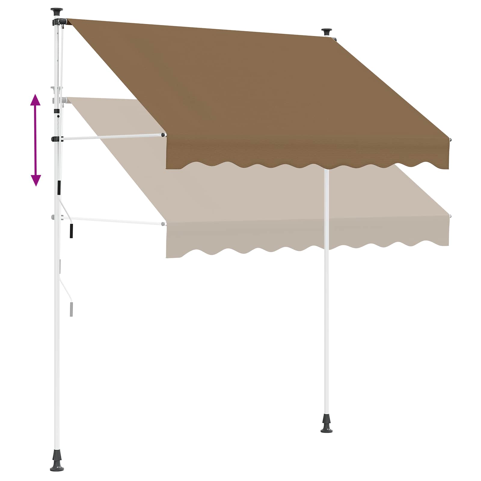 vidaXL Manual Retractable Awning Beige 250 cm 6