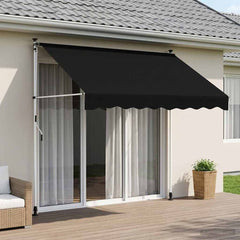 vidaXL Manual Retractable Awning White Frame Width 100 cm