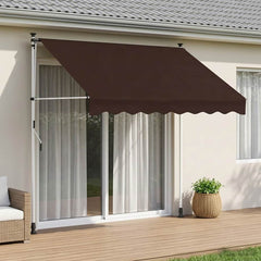 vidaXL Manual Retractable Awning White Frame Width 100 cm