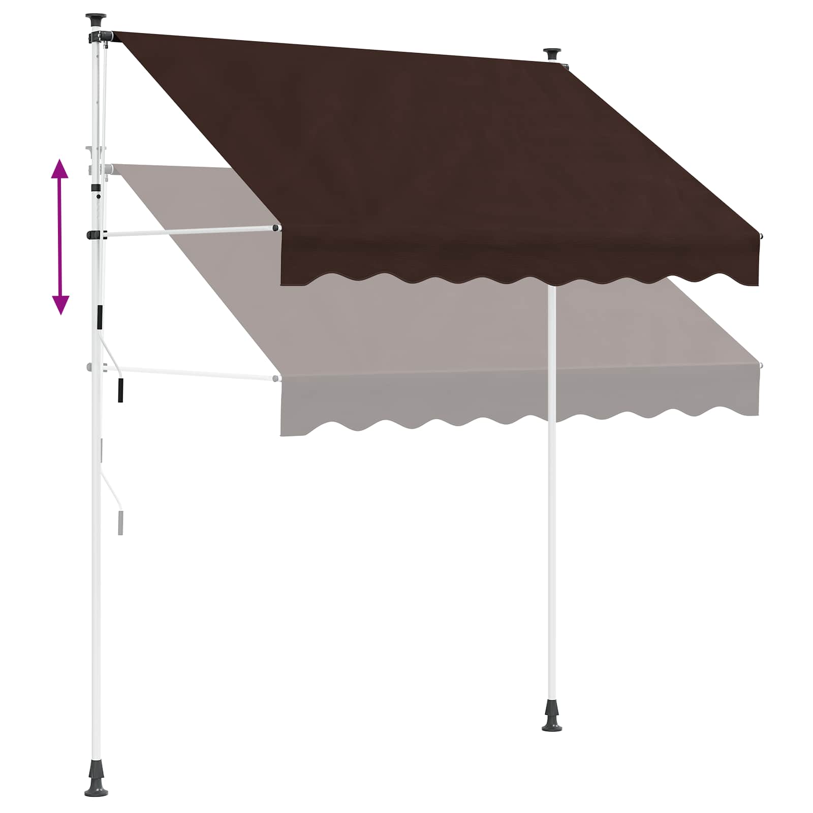 vidaXL Manual Retractable Awning Brown 150 cm 6
