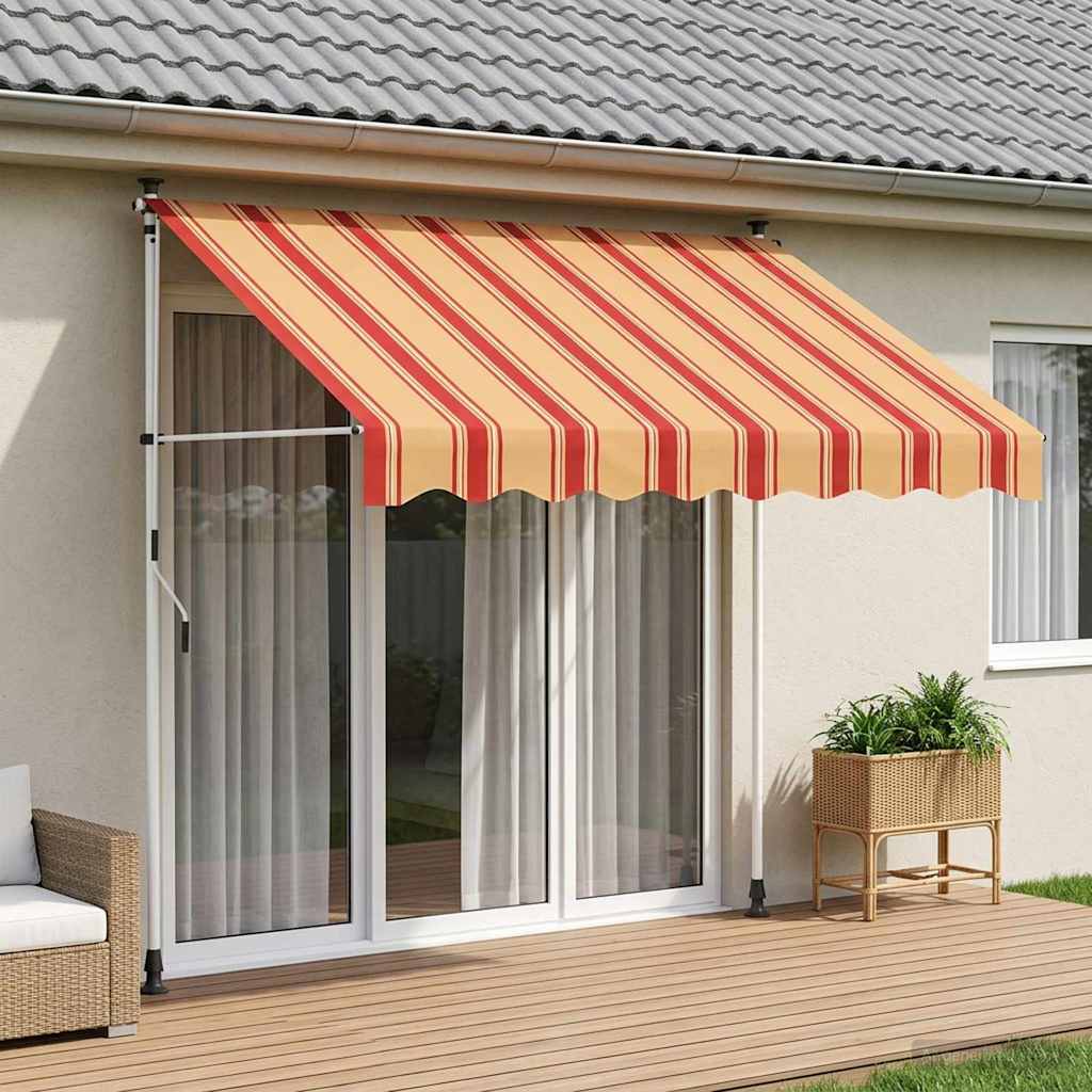 vidaXL Manual Retractable Awning White Frame Width 150 cm