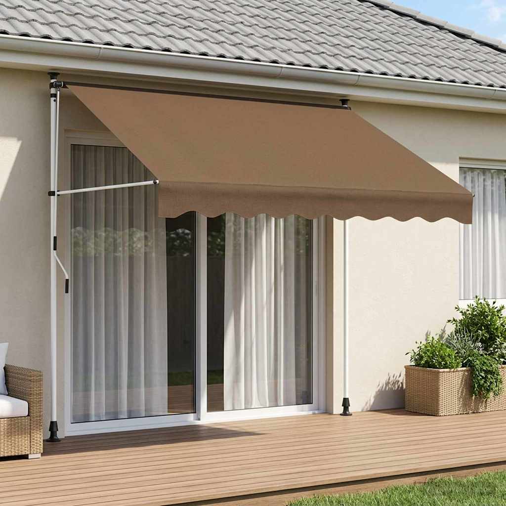 vidaXL Manual Retractable Awning White Frame Width 150 cm