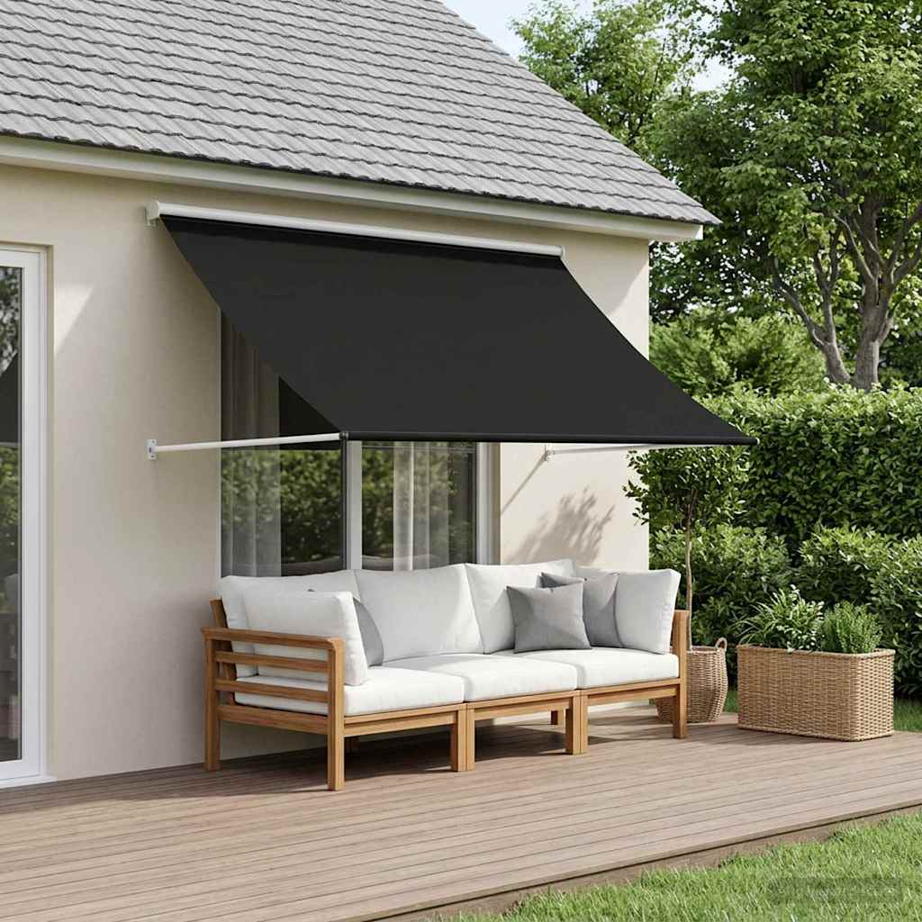 vidaXL Awning Black 300 x 150 cm 180 g / m² Polyester with PU Coated 1