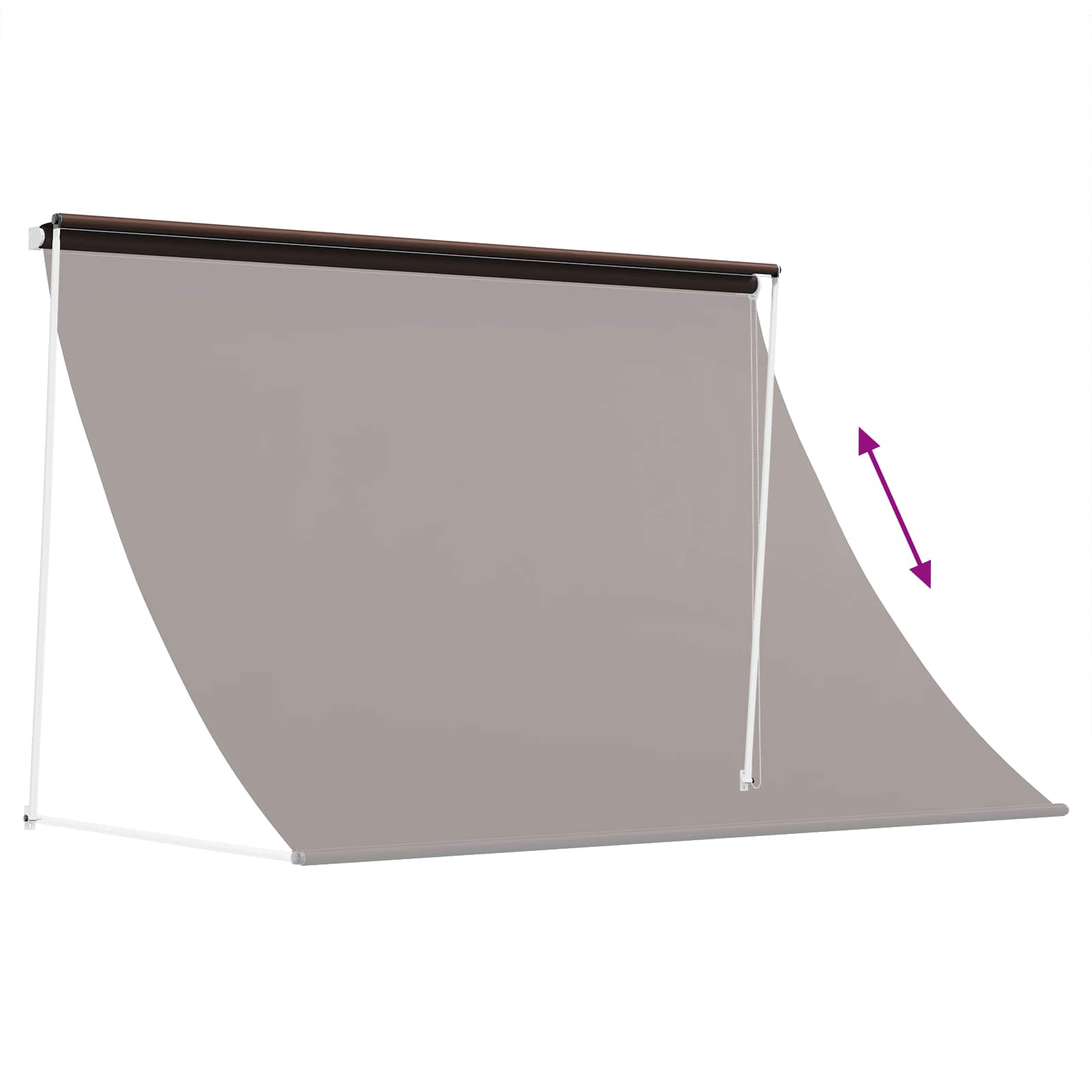 vidaXL Awning Brown 400 x 150 cm 180 g / m² Polyester with PU Coated 6