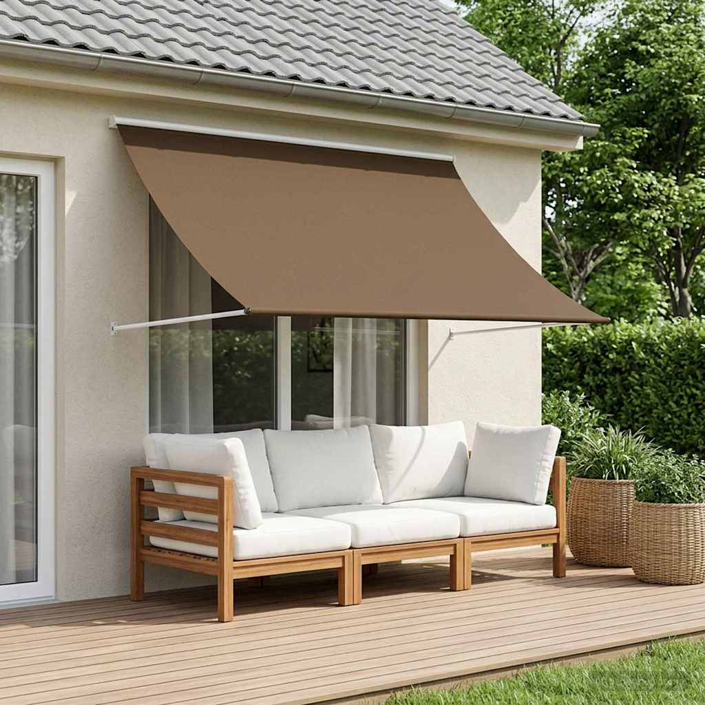 vidaXL Awning Taupe 400 x 150 cm 180 g / m² Polyester with PU Coated 1