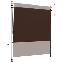 vidaXL Outdoor Roller Blind Brown 150 x 270 cm 6