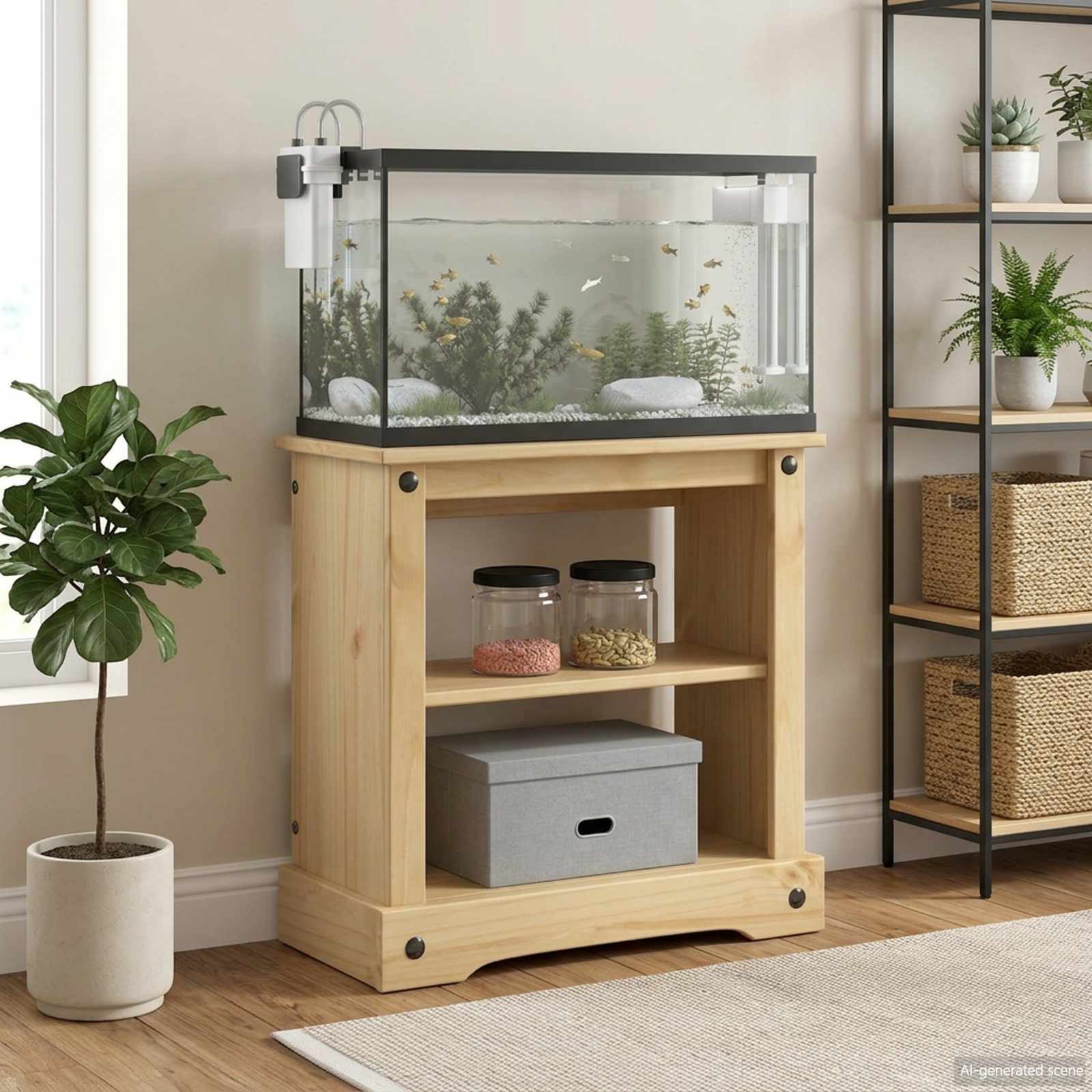 vidaXL Aquarium Stand CORONA Brown 60.5 x 30 x 60 cm 150 kg 1