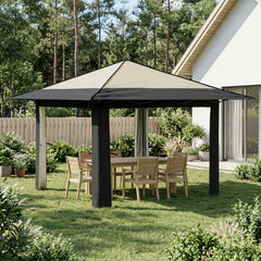 Gazebo 3.3 x 3.3 m Cream and anthracite without sidewall