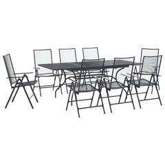 vidaXL Garden Dining Set 9 pcs Anthracite Mesh and Steel 2