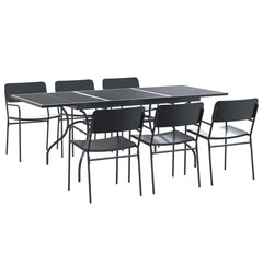 vidaXL Garden Dining Set 7 pcs Anthracite Steel 2