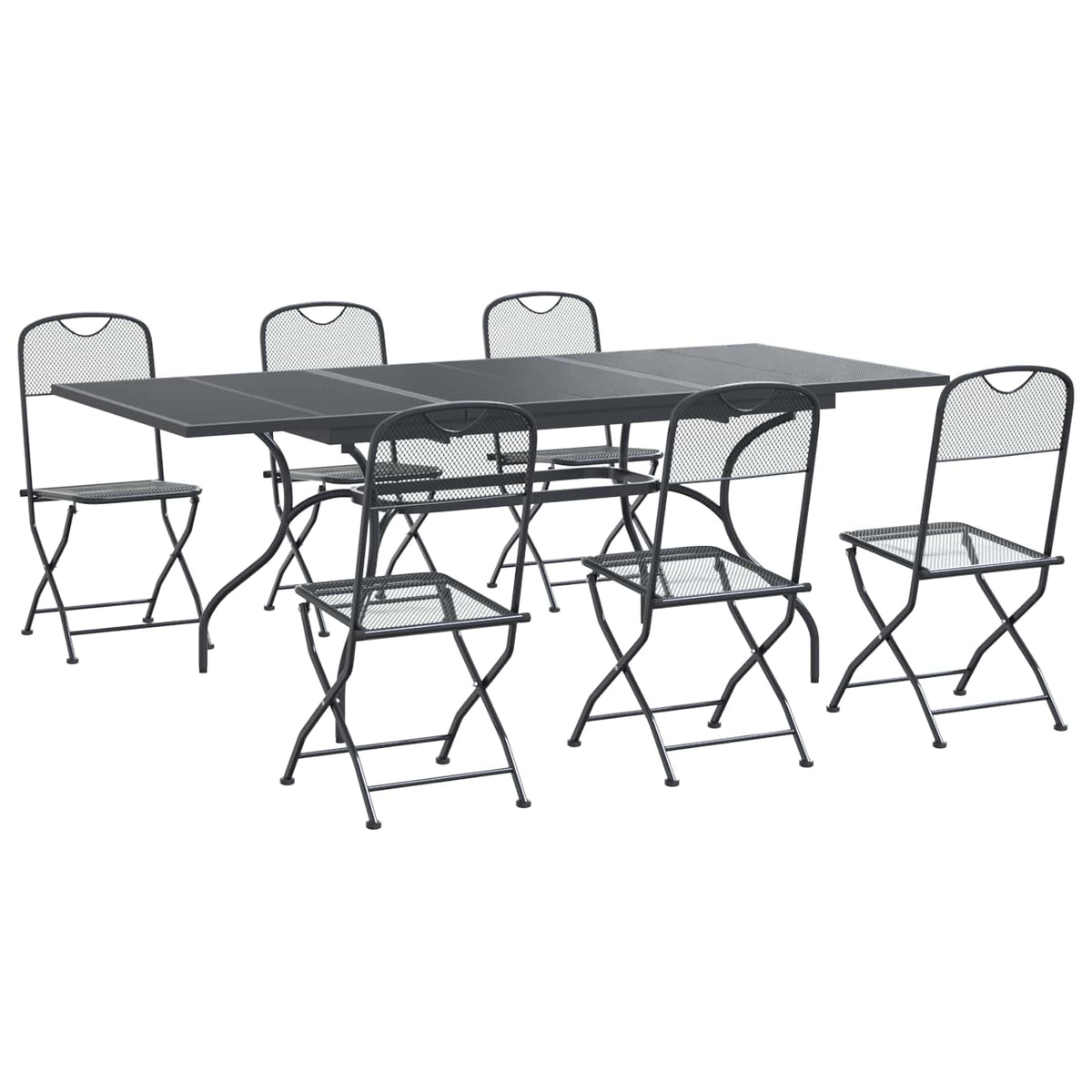 Garden Dining Set 7 pcs Anthracite 212 x 90 x 76 cm 6-Seater