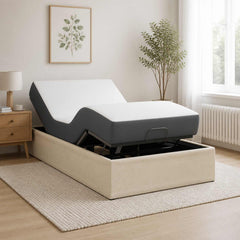 Electric Adjustable Bed Frame Steel Cream