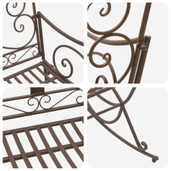 Garden Bench Steel Antique brown