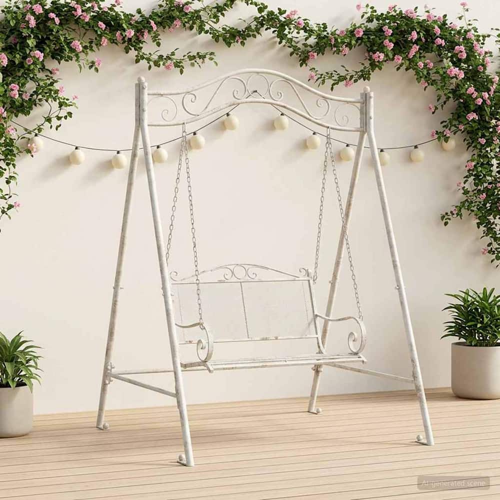 Swing Frame 113 x 121.5 x 168 cm Steel Antique white