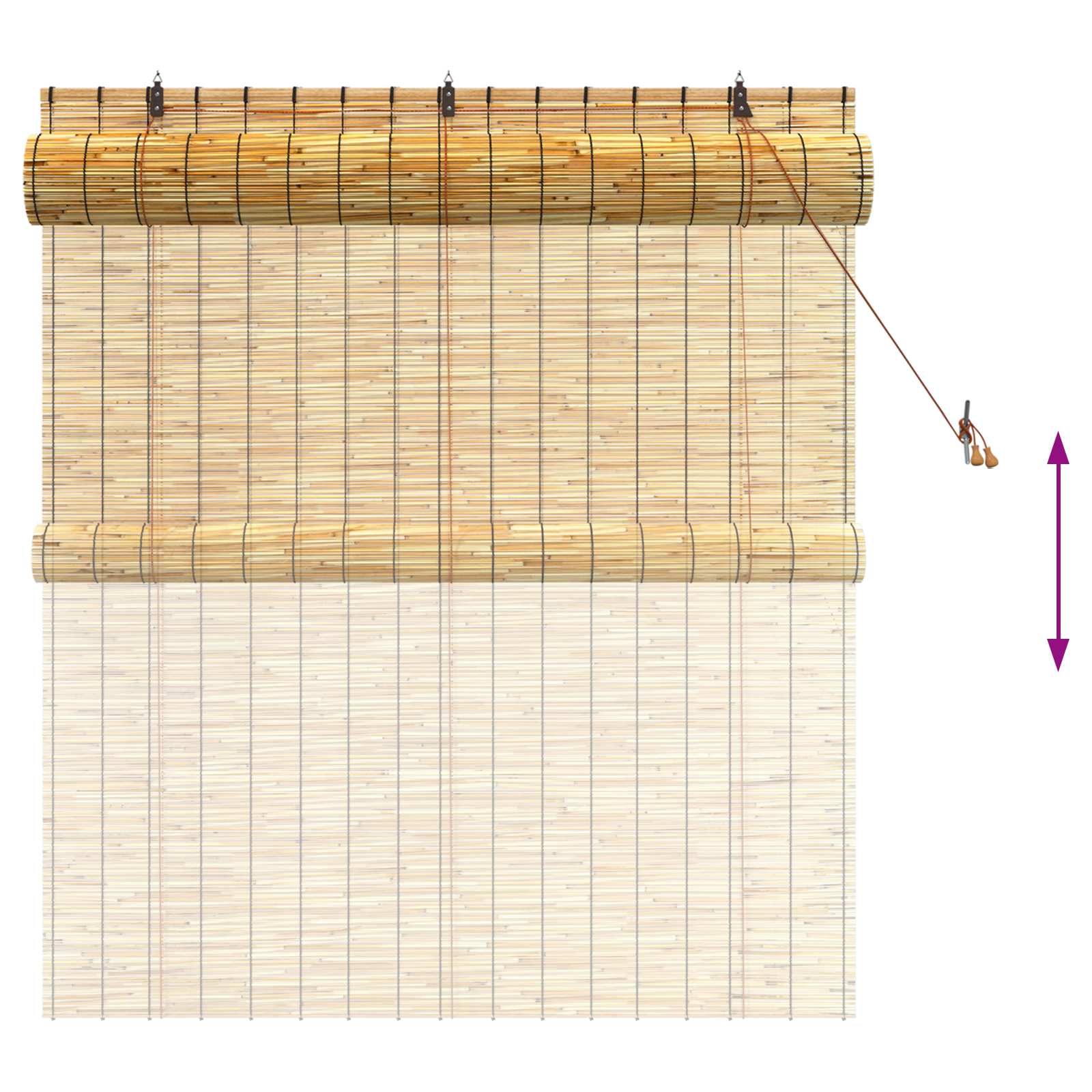 vidaXL Roller Blind Natural 140 x 160 cm Reed 6